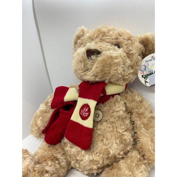 Animal Adventure Plush Bear I Am Loved Scarf Bag Satchel 14" - Picture 6 of 11